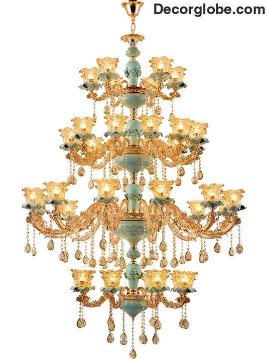 European-Style Duplex Building Chandelier - Elegance for Living Rooms, Hotels, and Ceramic Staircases - DecorGlobe