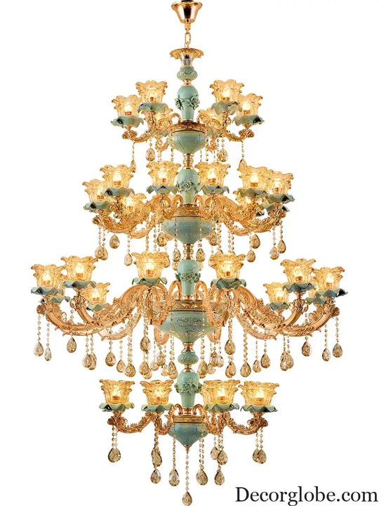 European-Style Duplex Building Chandelier - Elegance for Living Rooms, Hotels, and Ceramic Staircases - DecorGlobe
