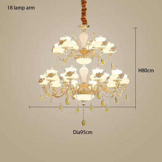 European-Style Duplex Building Large Chandelier - Villa Elegance for Spacious Living and Hotel Grandeur - DecorGlobe