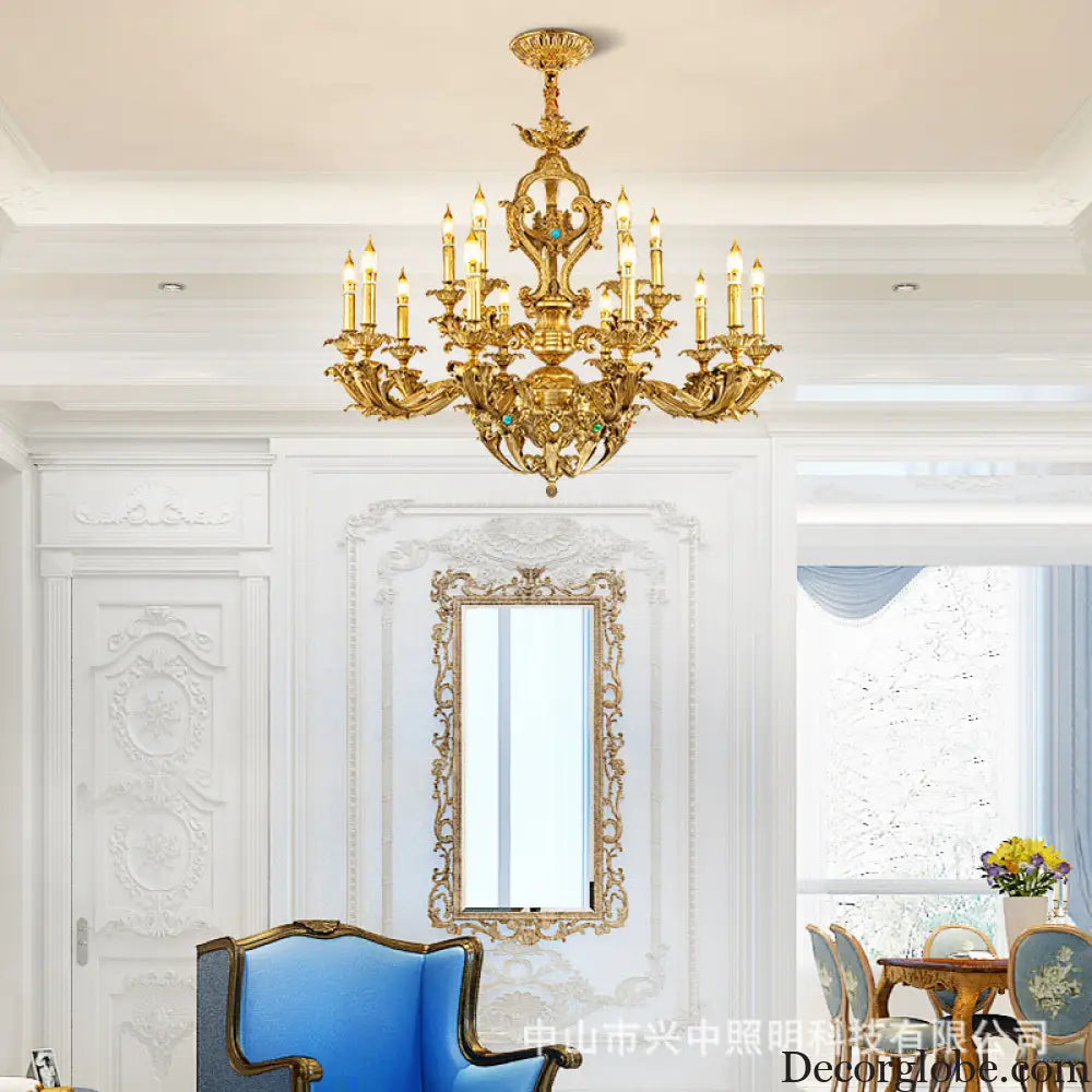 Eva European All-Copper Luxury Palace Crystal Chandelier 10 + 5 head chandelier (diameter 100cm, height 85cm) Chandelier