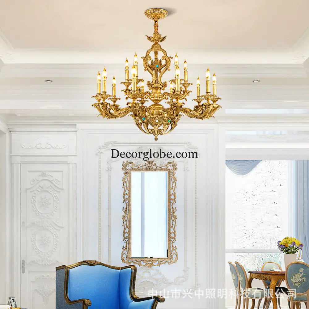 Eva European All-Copper Luxury Palace Crystal Chandelier 10 + 5 head chandelier (diameter 100cm, height 85cm) Chandelier