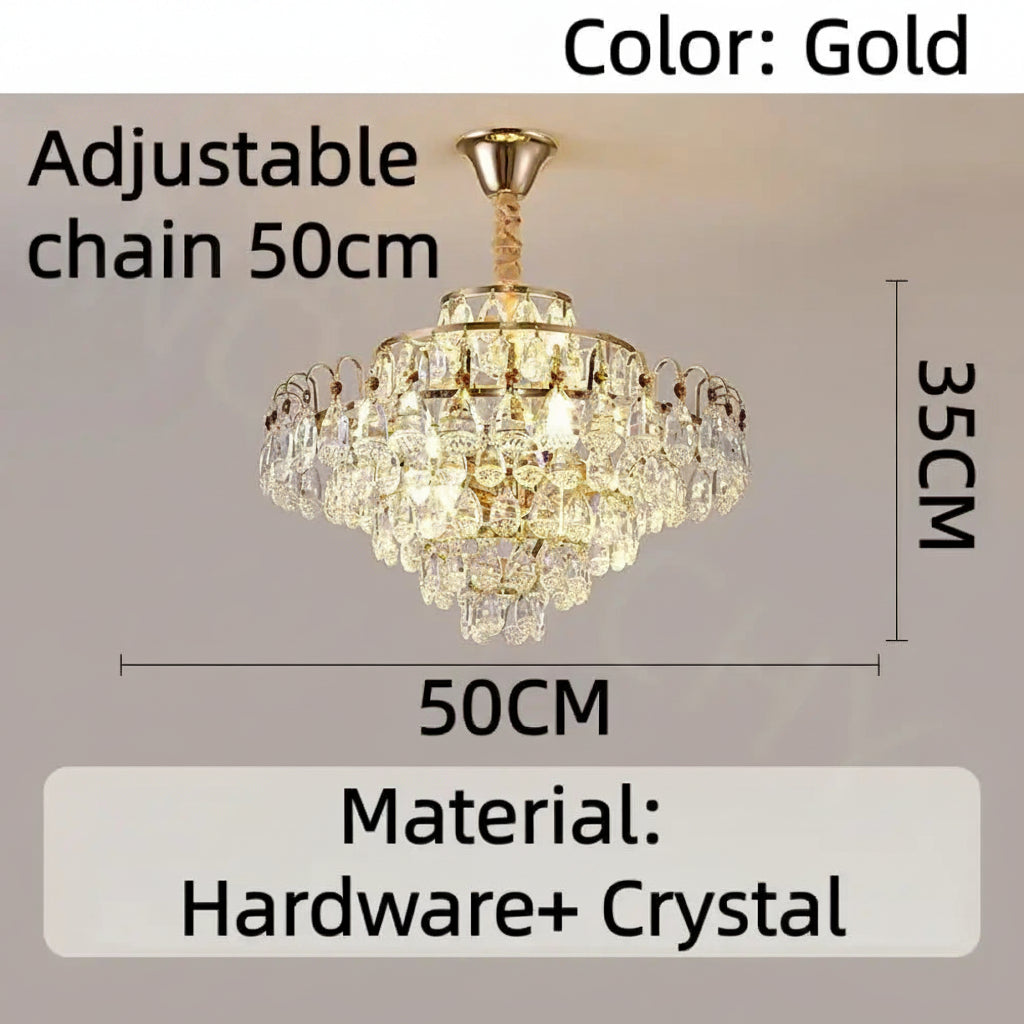 Crystal Chandelier European-style Luxury Living Room Ceiling Light Modern Minimalist And Elegant Villa Dining Room