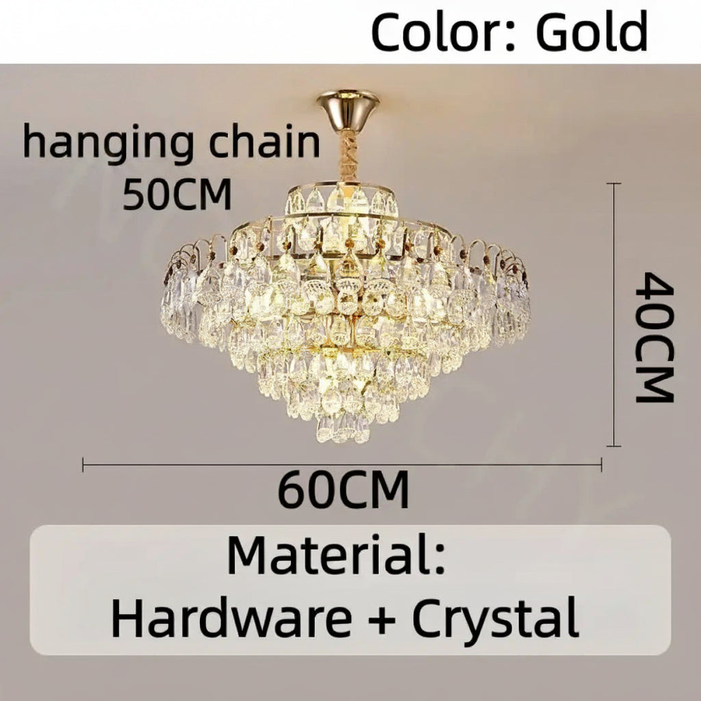 Crystal Chandelier European-style Luxury Living Room Ceiling Light Modern Minimalist And Elegant Villa Dining Room