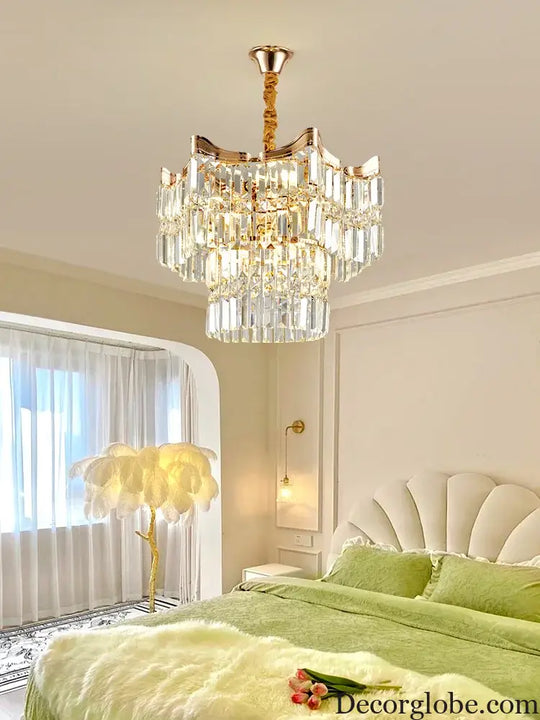 Exquisite Crystal Chandelier for Living Rooms, Bedrooms, and More - Modern French Light Luxury Design - DecorGlobe