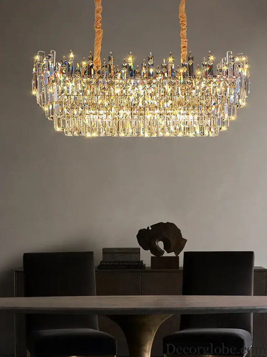 Exquisite Light Luxury Crystal Chandelier for Elegant Living and Dining Spaces - DecorGlobe