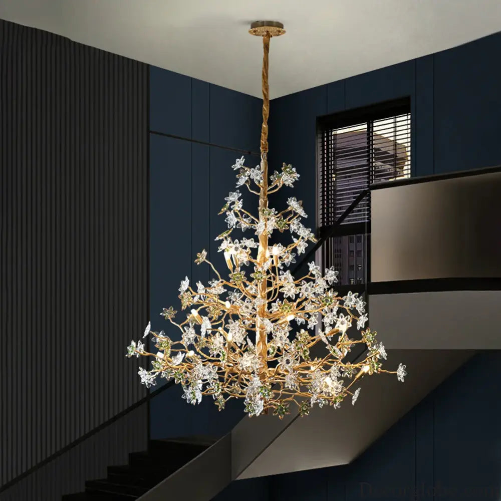 Solid Brass Branch Crystal Chandelier Chandelier