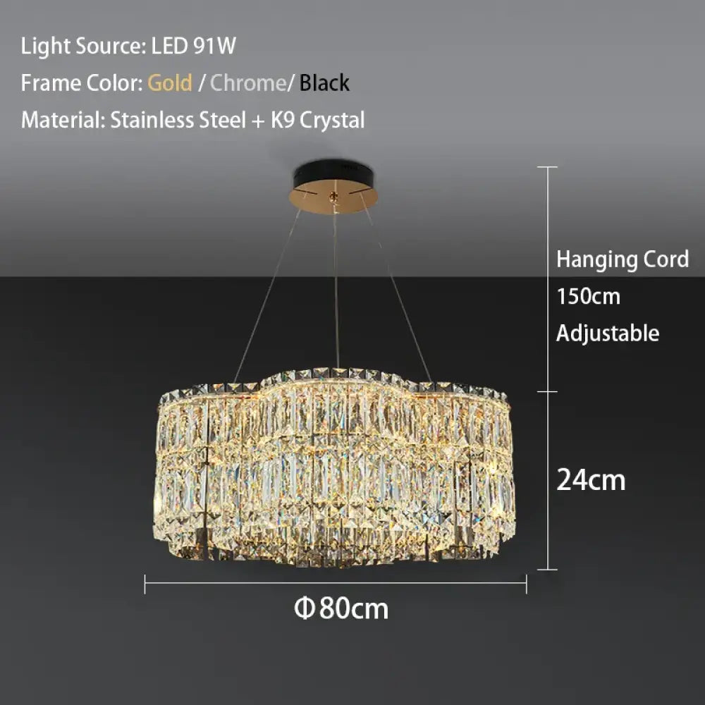 Flower Wave Crystal Luxury Ceiling Chandeliers - Modern LED Lustre Hanging Lamps for Dining Room - DecorGlobe