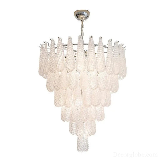 Villa duplex building light luxury crystal glass chandelier empty staircase lamp American retro living room dining room