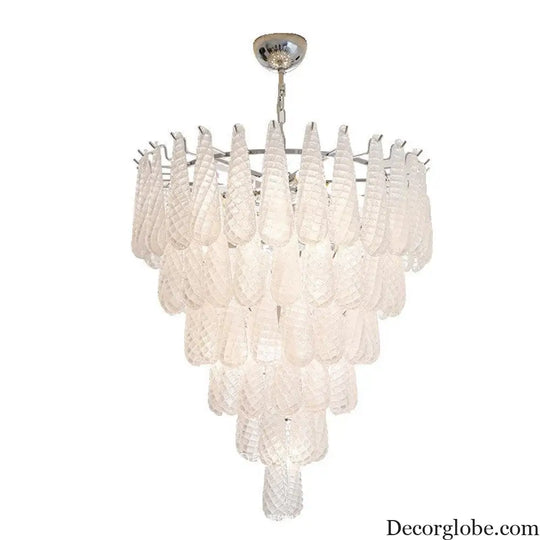 Villa duplex building light luxury crystal glass chandelier empty staircase lamp American retro living room dining room