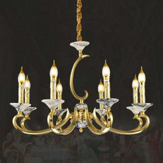 French Retro All-Copper Crystal Branch Chandelier Chandelier
