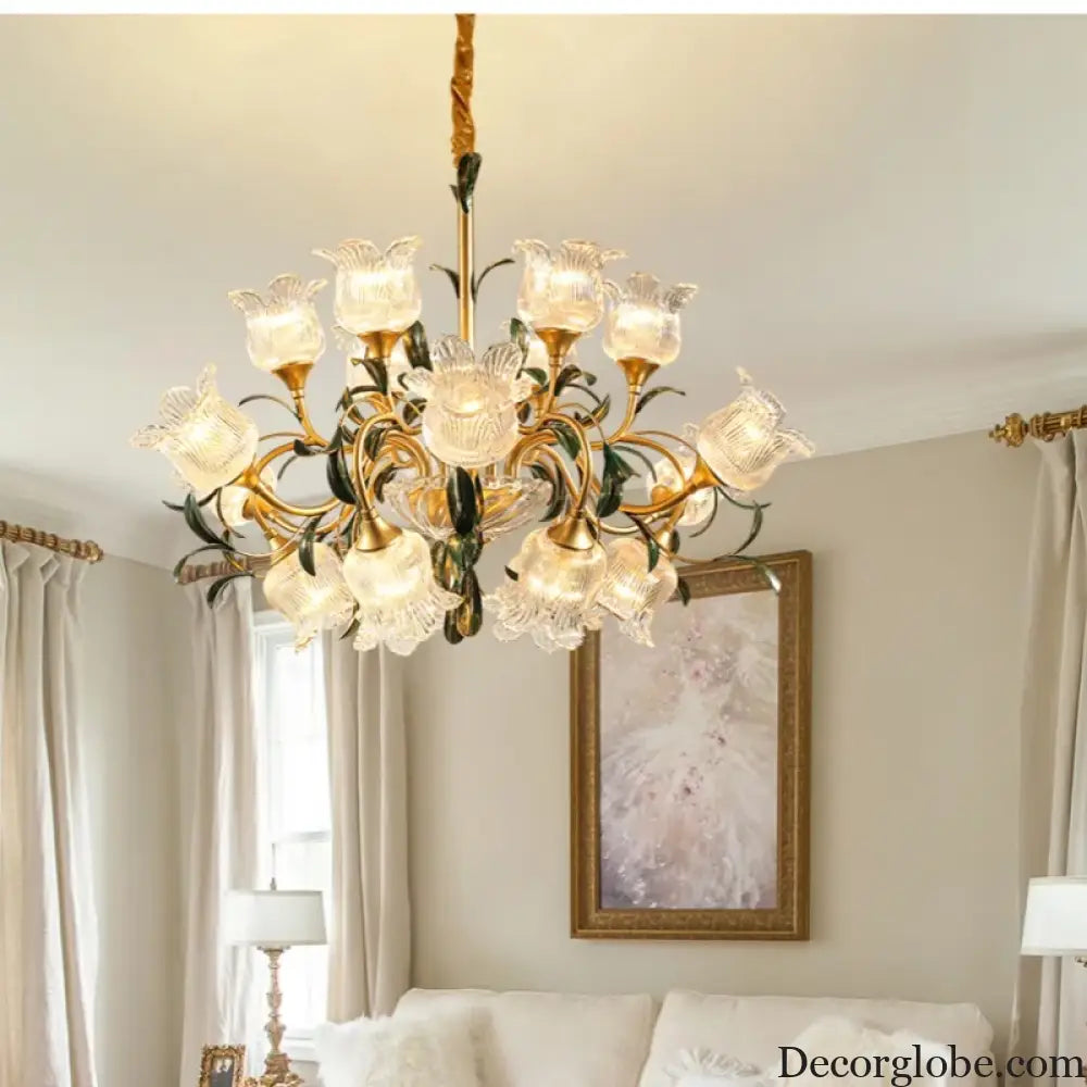 French Retro Crystal Pendant Light for Living Room and Restaurant Chandelier