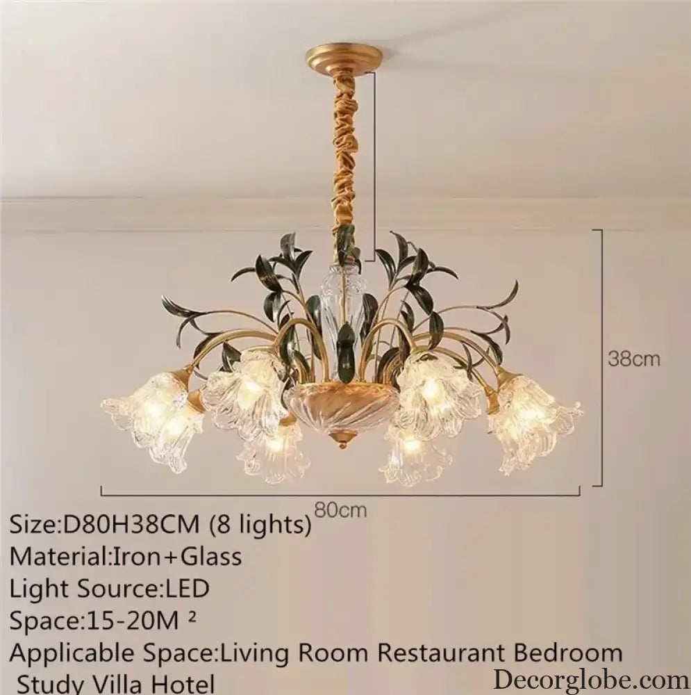 French Retro Crystal Pendant Light for Living Room and Restaurant Chandelier