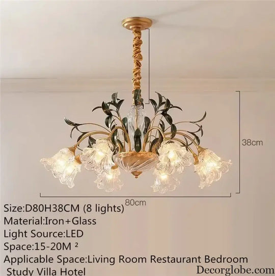 French Retro Crystal Pendant Light for Living Room and Restaurant Chandelier