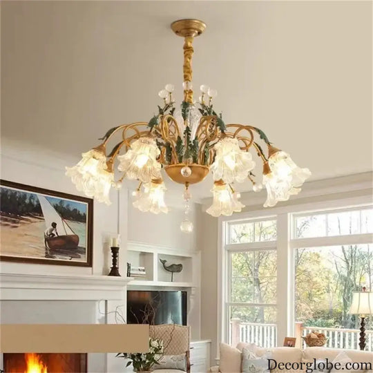 French Retro Crystal Pendant Light for Living Room and Restaurant Chandelier