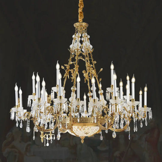 French-Style Duplex Crystal Chandelier for Luxury Villas 24-head chandelier (diameter 160cm, height 200cm)