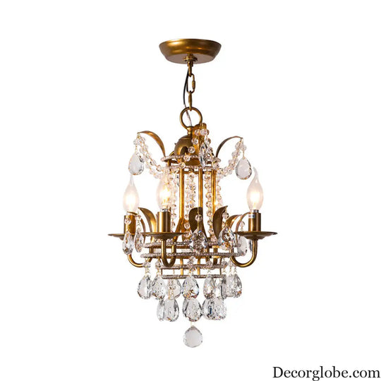 Gemma Elegance Meets Sparkling Brilliance: The Gold Crystal Drop Chandelier - DecorGlobe