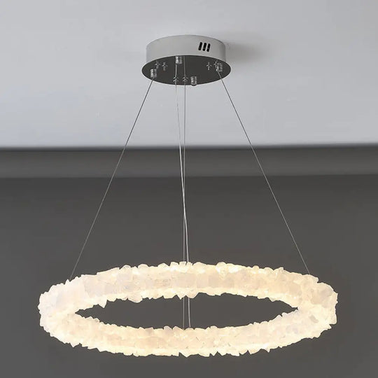 Genesis Modern Round Natural Crystal Chandelier Chandelier