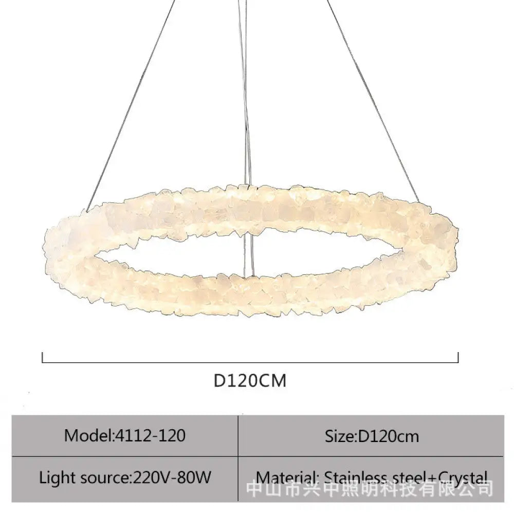 Genesis Modern Round Natural Crystal Chandelier D120 Single Layer Chandelier
