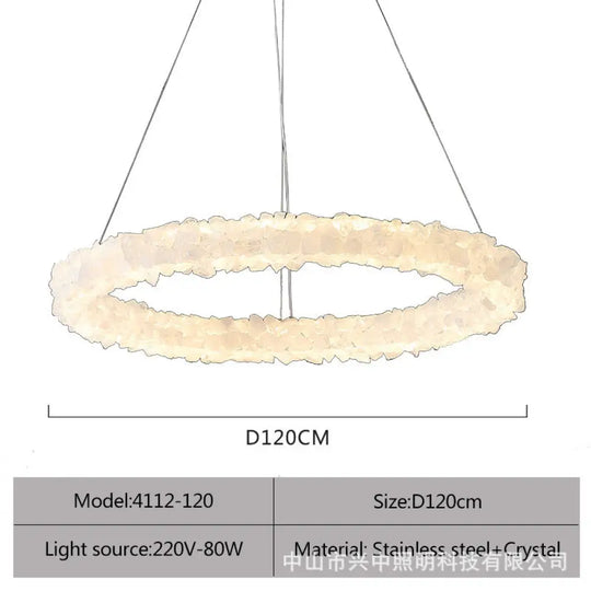 Genesis Modern Round Natural Crystal Chandelier D120 Single Layer Chandelier