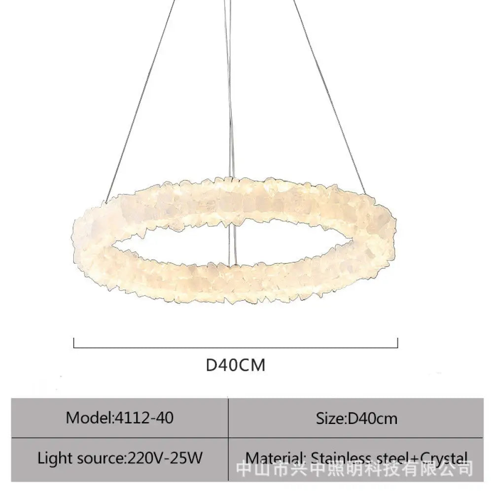Genesis Modern Round Natural Crystal Chandelier D40 Single Layer Chandelier