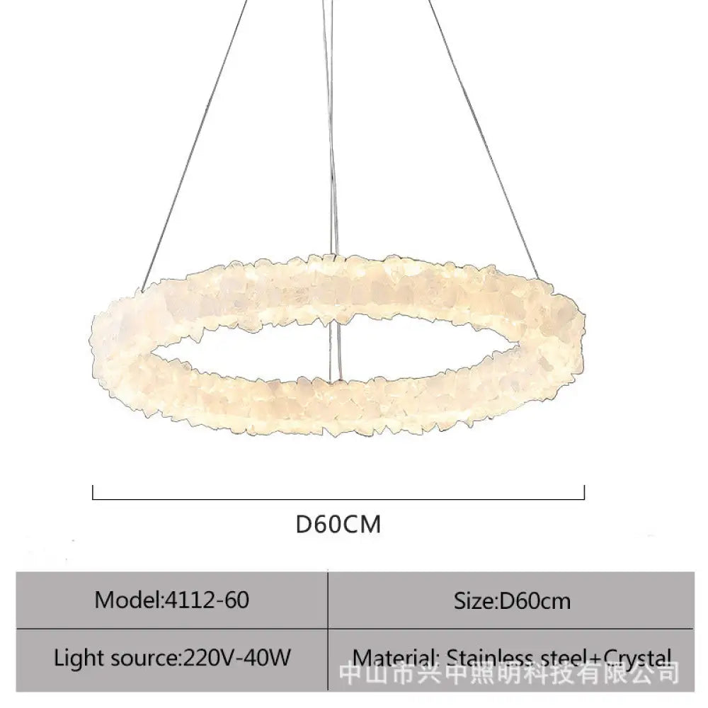 Genesis Modern Round Natural Crystal Chandelier D60 Single Layer Chandelier