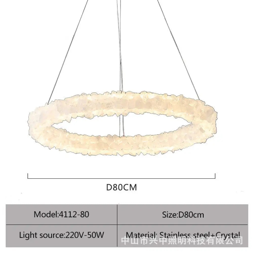 Genesis Modern Round Natural Crystal Chandelier D80 Single Layer Chandelier