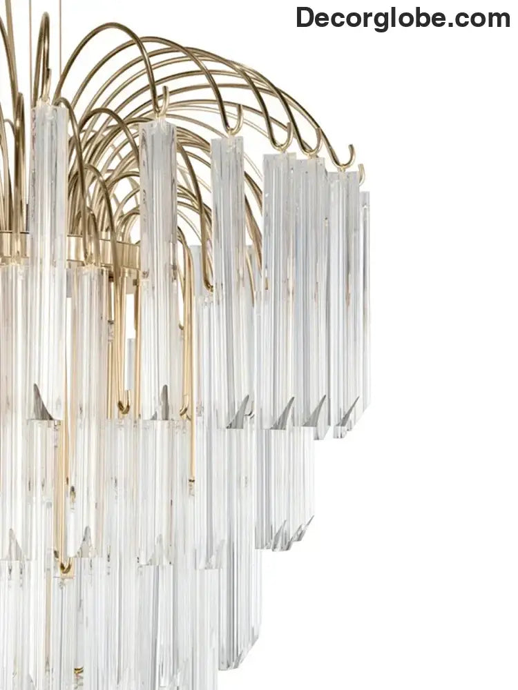 Gianna Italian Crystal Glass Pendant Chandelier – Classic Hanging Light for Staircase & High Ceilings chandelier