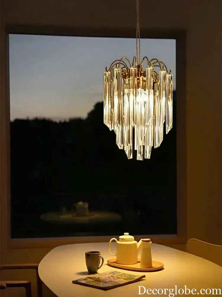 Gianna Italian Crystal Glass Pendant Chandelier – Classic Hanging Light for Staircase & High Ceilings chandelier