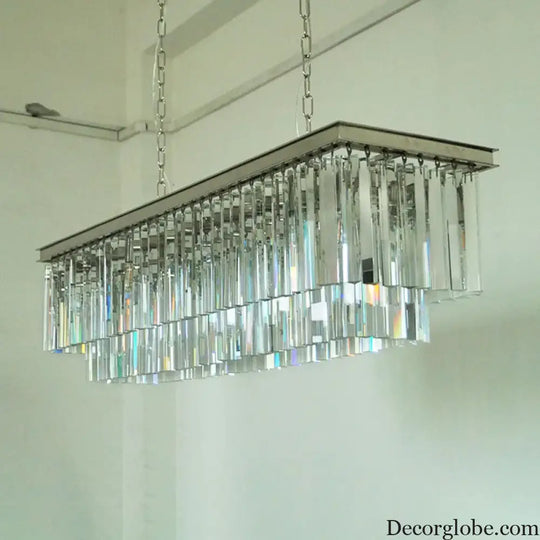 Timeless American Classic Crystal LED Chandeliers - Illuminate and Elevate Your Space with High-Quality Rectangular Lighting for Foyers, Living Rooms, and Dining Rooms - DecorGlobe
