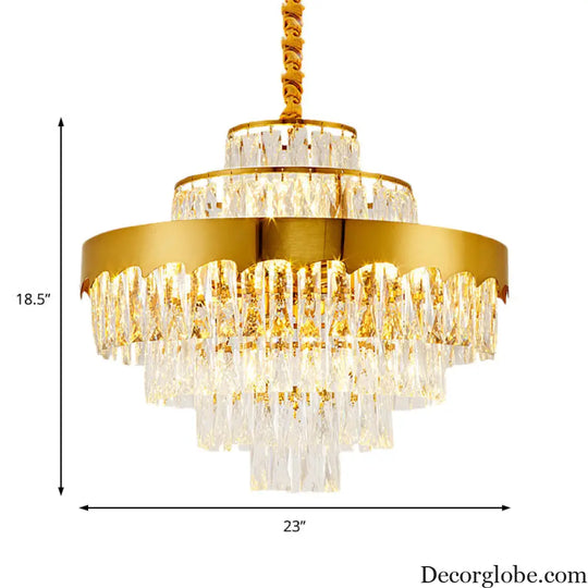 Alessandra Gold Cascade: Crystal Elegance for Your Dining Room - DecorGlobe