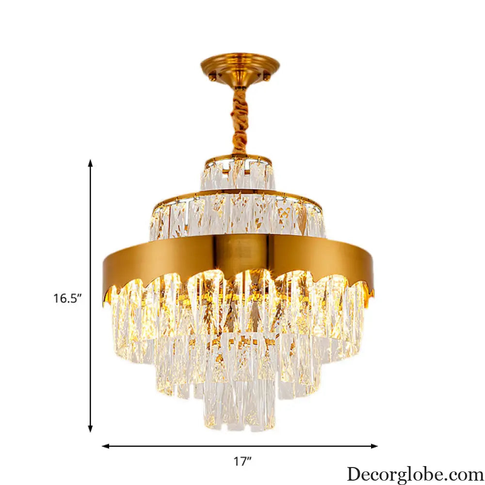 Alessandra Gold Cascade: Crystal Elegance for Your Dining Room - DecorGlobe
