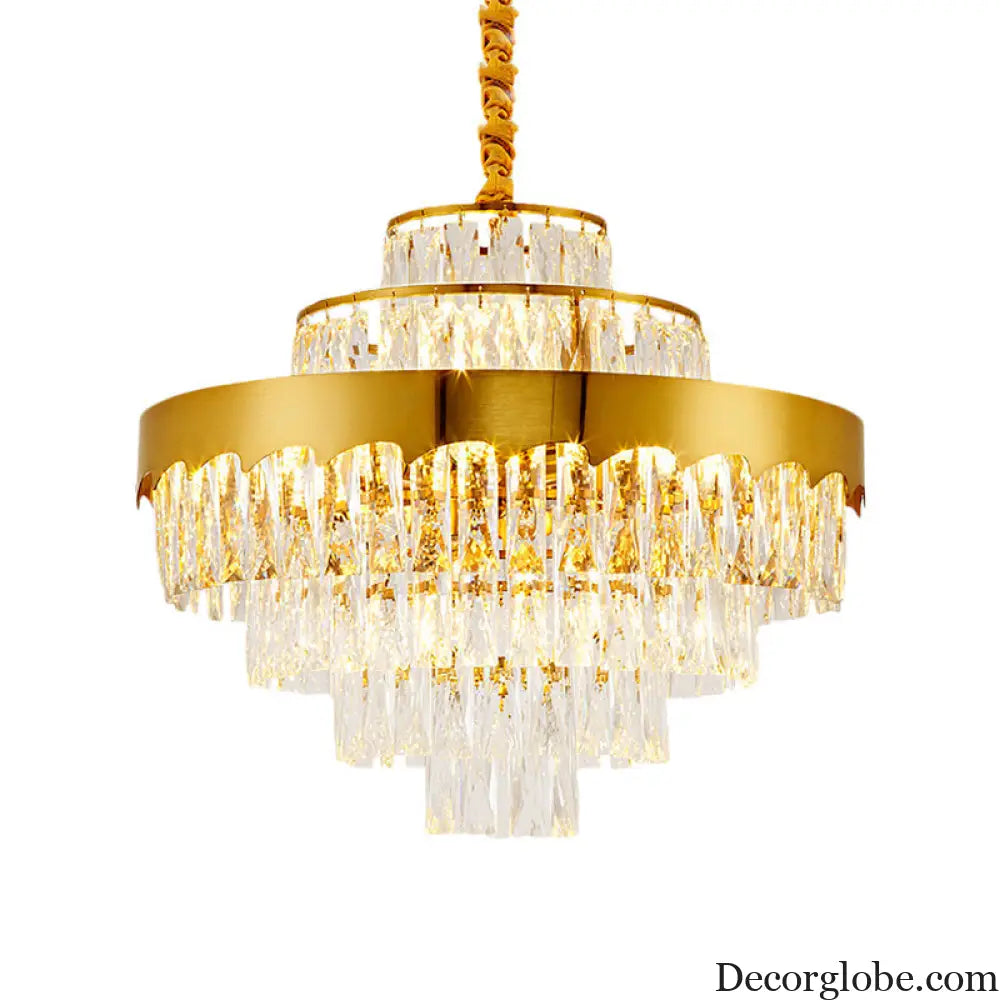 Alessandra Gold Cascade: Crystal Elegance for Your Dining Room - DecorGlobe