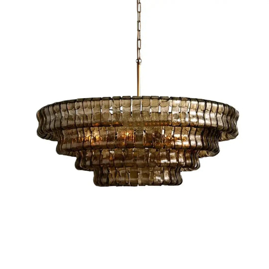 Gray Glass Round Ceiling Chandelier Chandelier