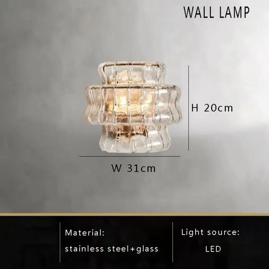 Gray Glass Round Ceiling Chandelier wall lamp B / Natural light Chandelier