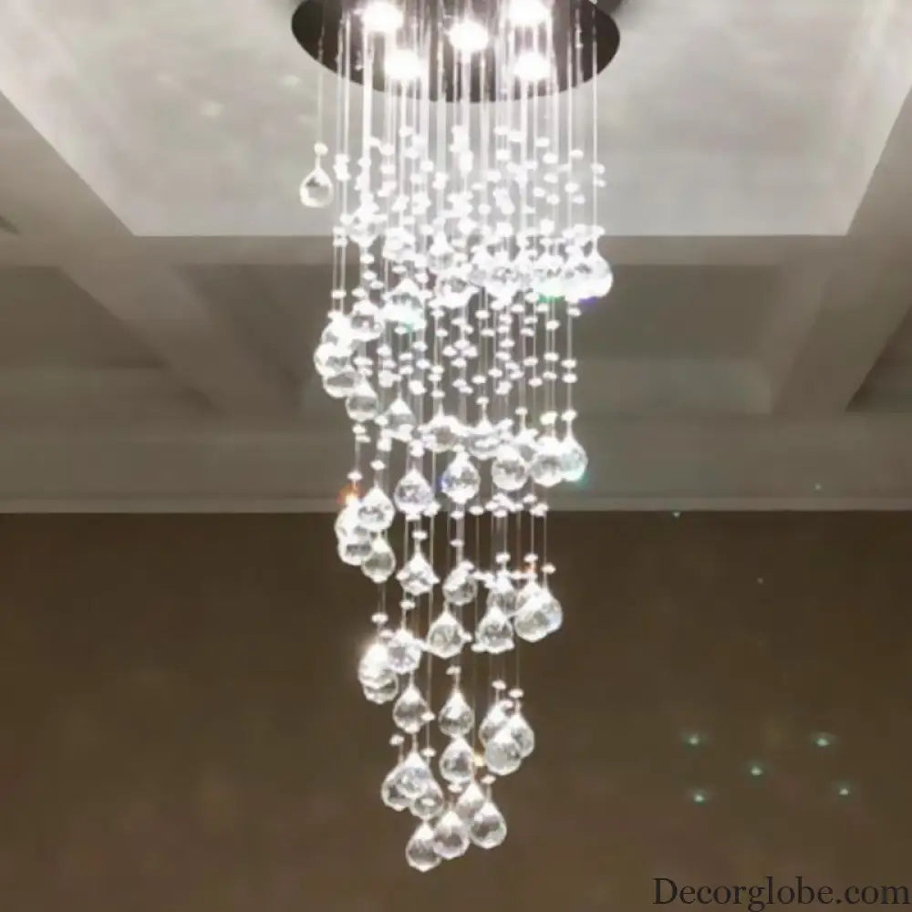 Haisley Modern Crystal Chandelier - Flush Mount Ceiling Light with 5 Lights - DecorGlobe