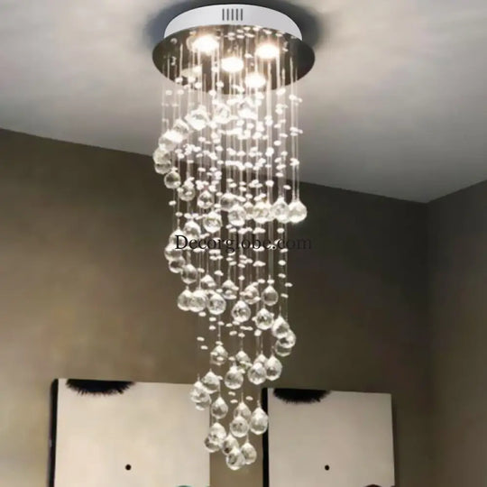 Haisley Modern Crystal Chandelier - Flush Mount Ceiling Light with 5 Lights - DecorGlobe