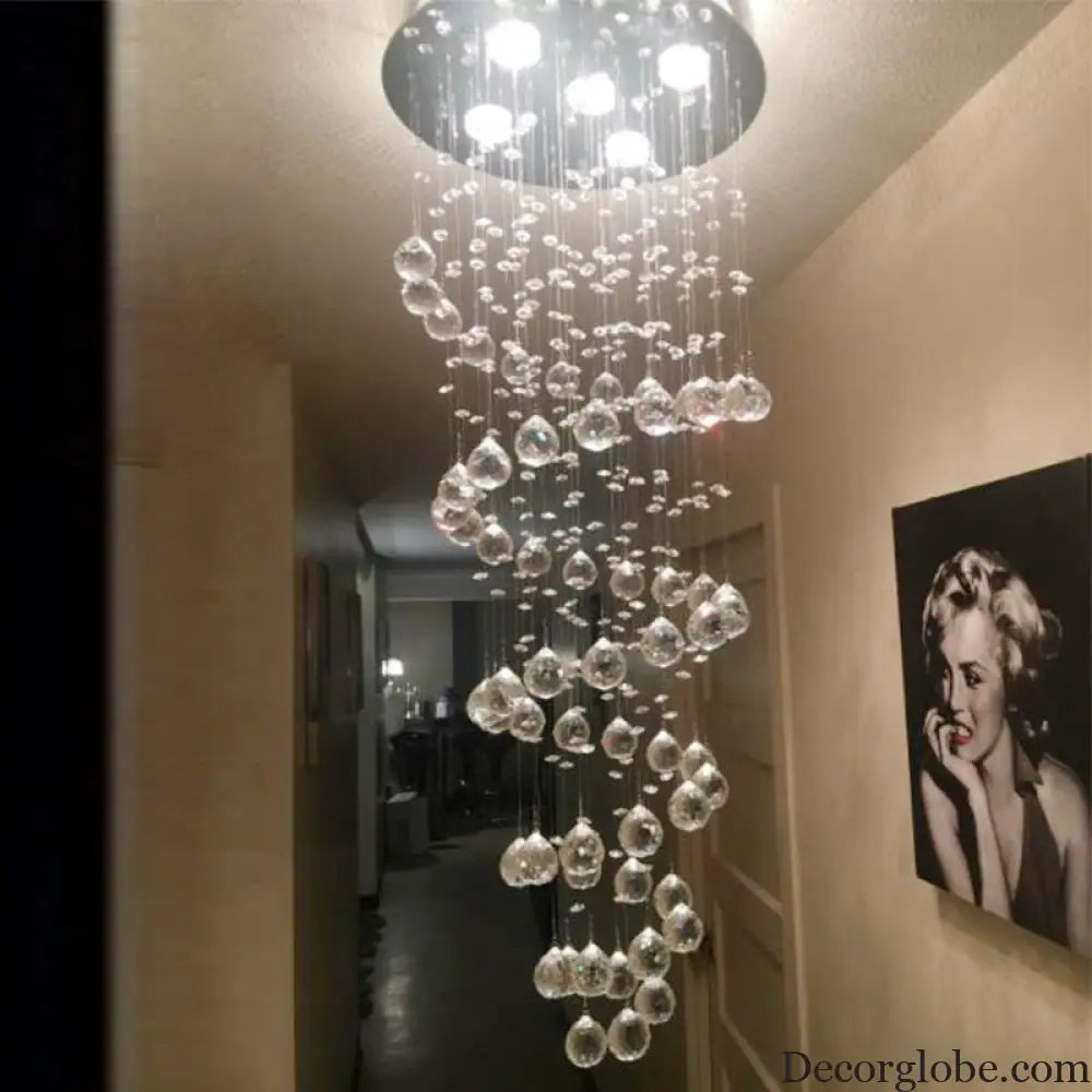 Haisley Modern Crystal Chandelier - Flush Mount Ceiling Light with 5 Lights - DecorGlobe