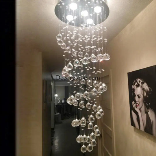 Haisley Modern Crystal Chandelier - Flush Mount Ceiling Light with 5 Lights - DecorGlobe