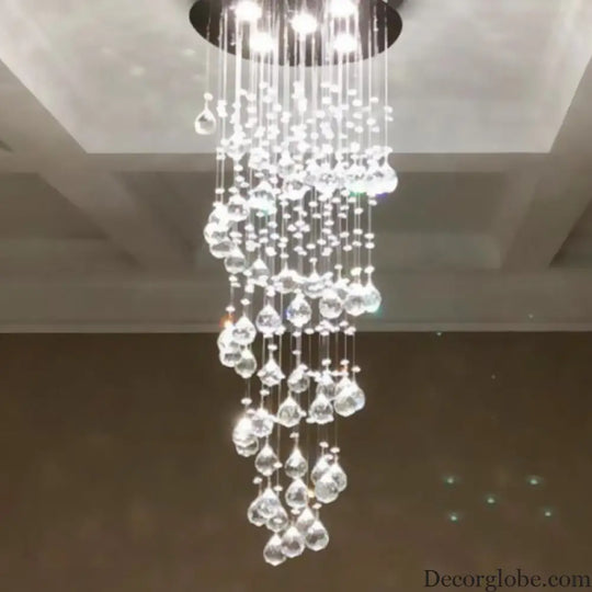 Haisley Modern Crystal Chandelier - Flush Mount Ceiling Light with 5 Lights - DecorGlobe
