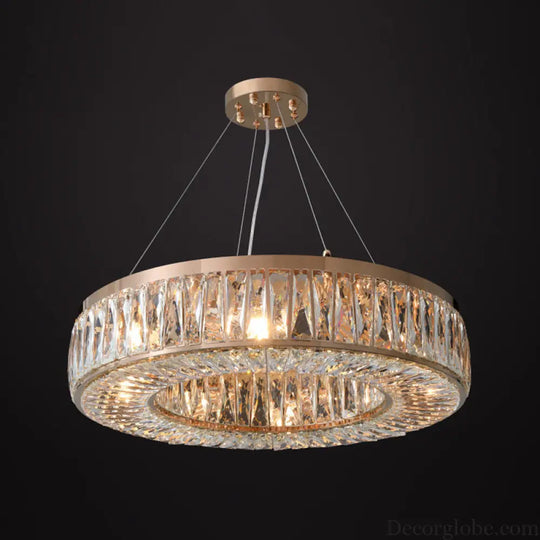 Harmony: Modern Gold Chandelier with Cascading Crystals - DecorGlobe