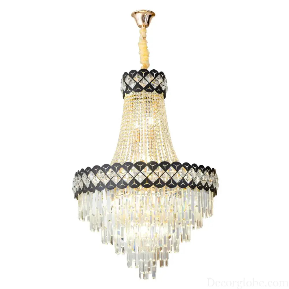 Duplex Building Crystal Chandelier - Post-Modern Light Luxury Elegance for Spiral Staircases, Halls, Villas, and Living Rooms with Suspended Gloss Lighting - DecorGlobe