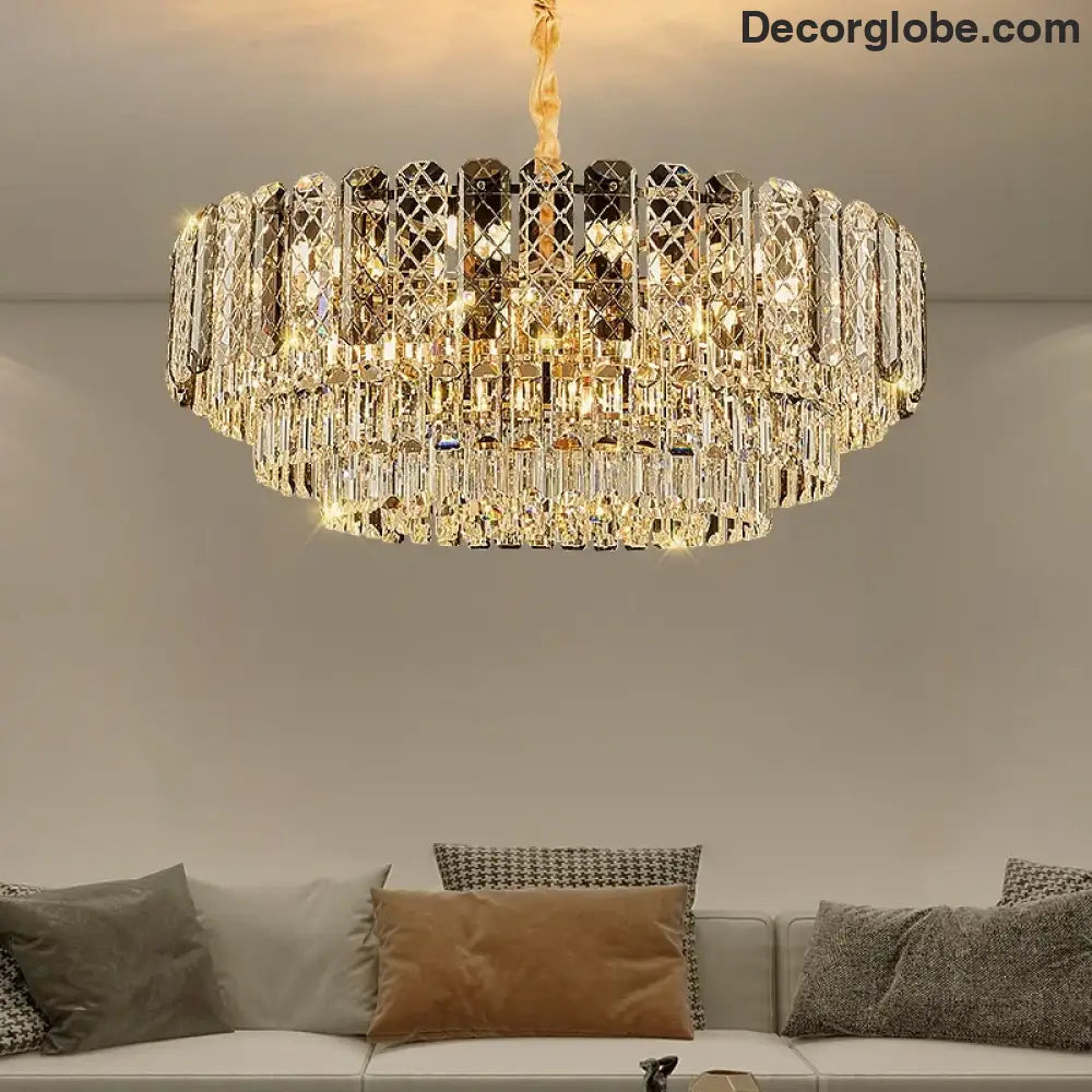 High-End Crystal Ceiling Lamp - Latest Light Luxury Design for Dining Rooms, an Exquisite Main Lamp Chandelier - DecorGlobe