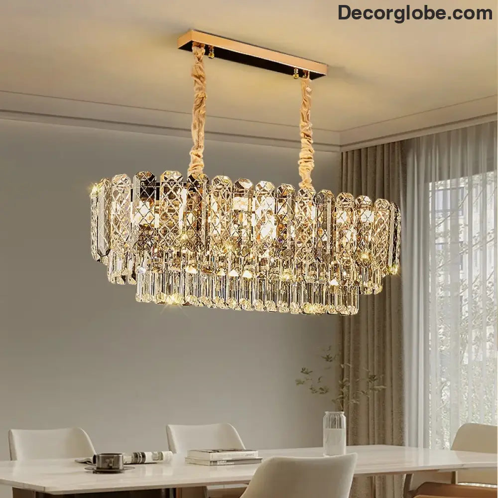 High-End Crystal Ceiling Lamp - Latest Light Luxury Design for Dining Rooms, an Exquisite Main Lamp Chandelier - DecorGlobe