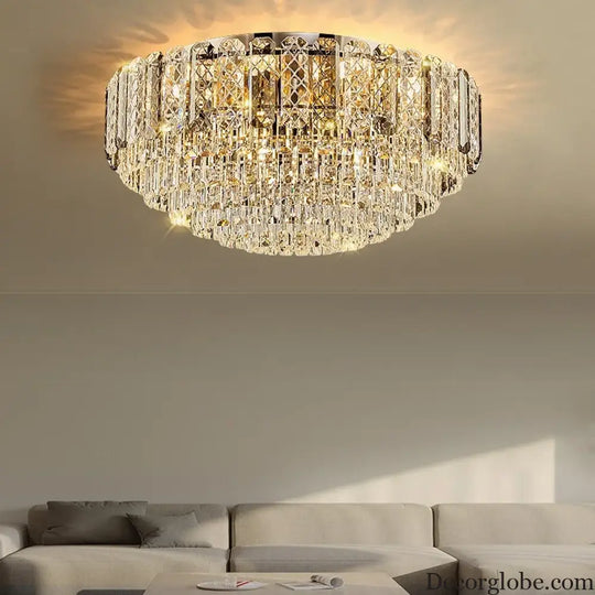 High-End Crystal Ceiling Lamp - Latest Light Luxury Design for Dining Rooms, an Exquisite Main Lamp Chandelier - DecorGlobe