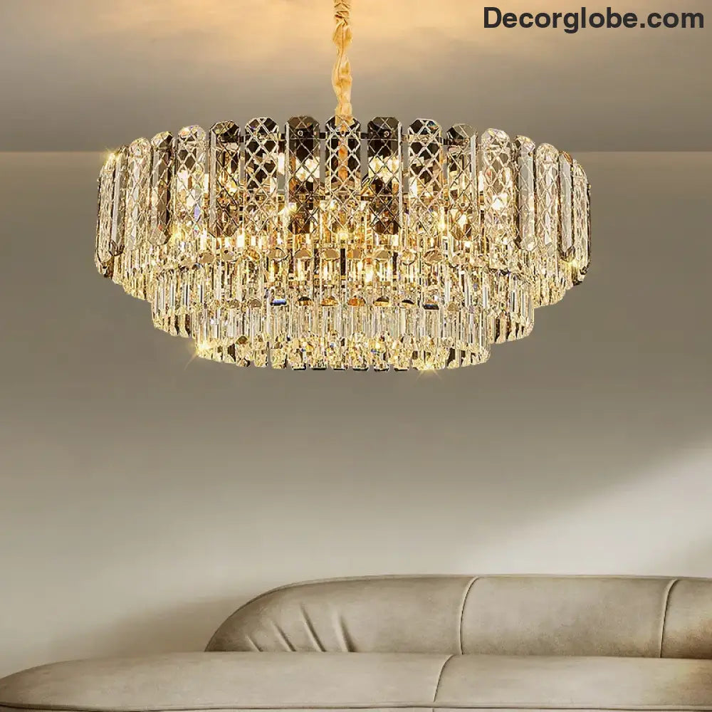 High-End Crystal Ceiling Lamp - Latest Light Luxury Design for Dining Rooms, an Exquisite Main Lamp Chandelier - DecorGlobe