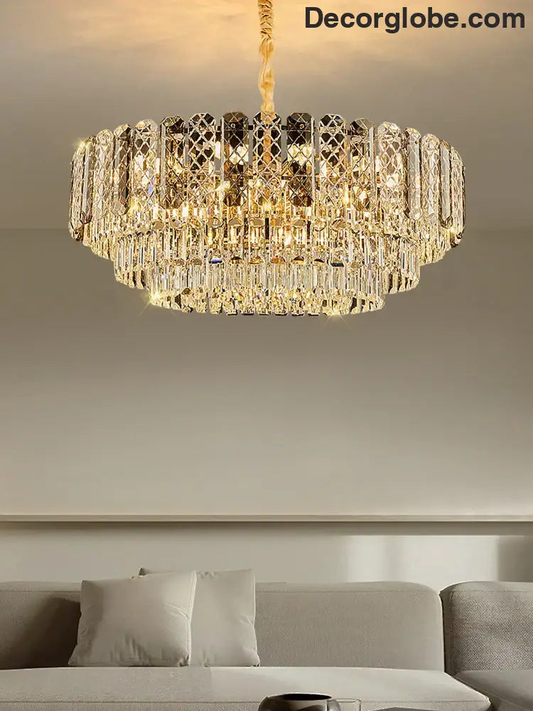 High-End Crystal Ceiling Lamp - Latest Light Luxury Design for Dining Rooms, an Exquisite Main Lamp Chandelier - DecorGlobe