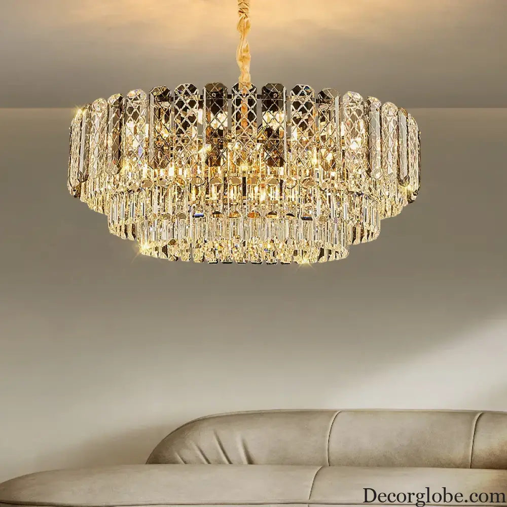High-End Crystal Ceiling Lamp - Latest Light Luxury Design for Dining Rooms, an Exquisite Main Lamp Chandelier - DecorGlobe