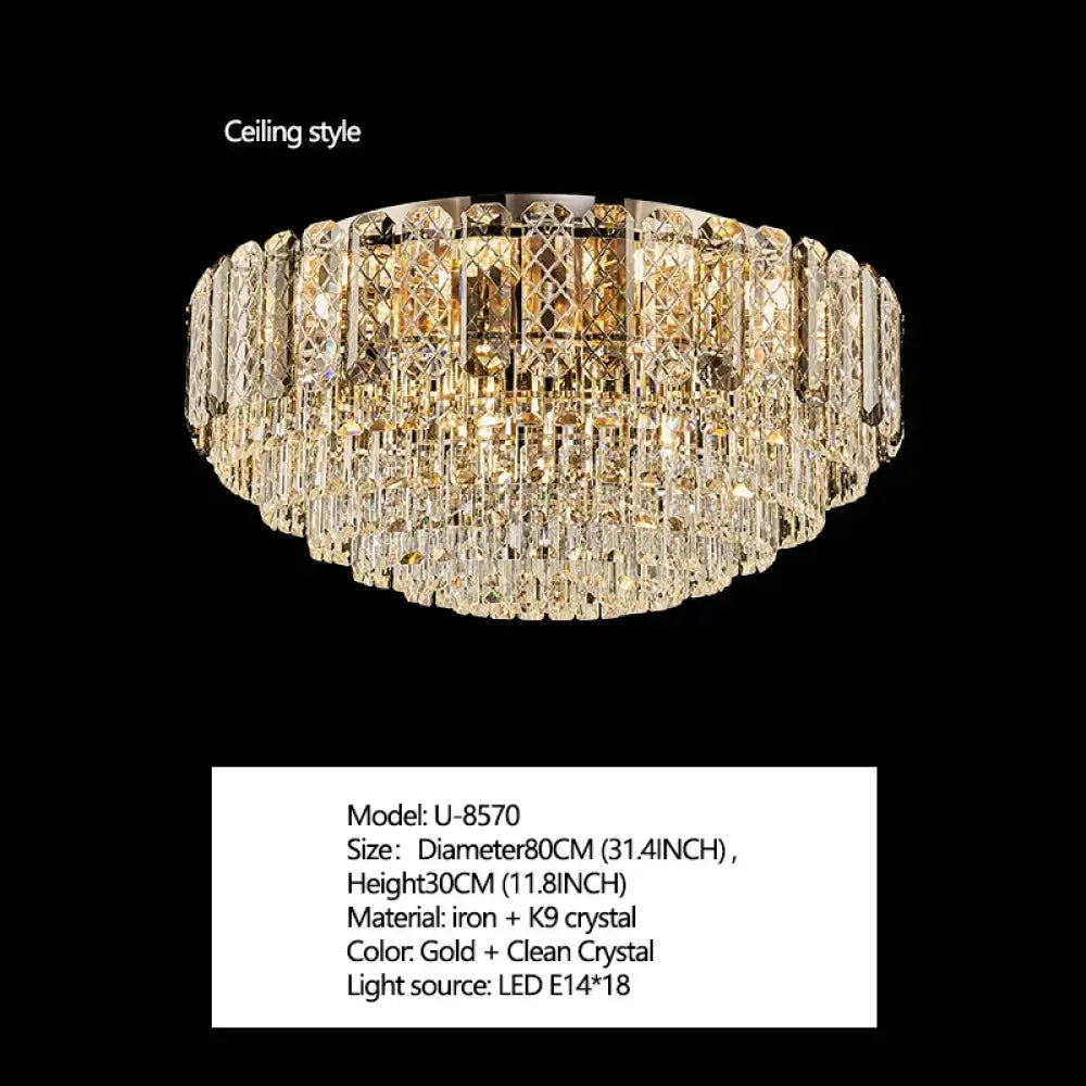 High-End Crystal Ceiling Lamp - Latest Light Luxury Design for Dining Rooms, an Exquisite Main Lamp Chandelier - DecorGlobe
