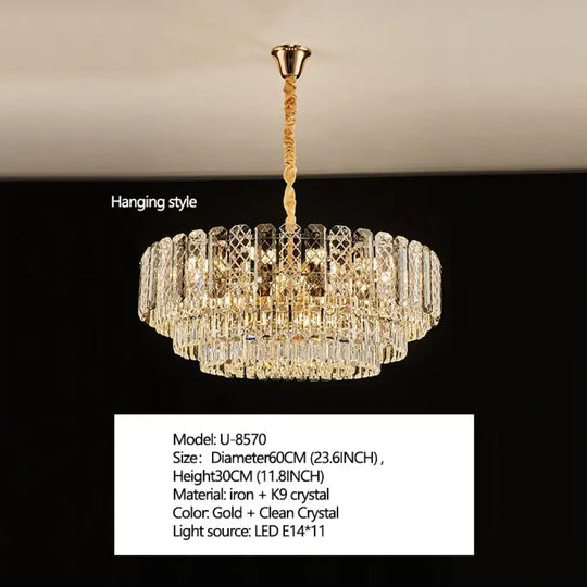 High-End Crystal Ceiling Lamp - Latest Light Luxury Design for Dining Rooms, an Exquisite Main Lamp Chandelier - DecorGlobe