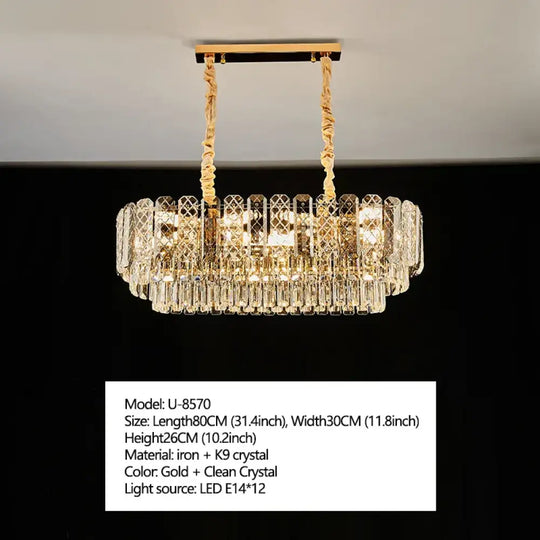High-End Crystal Ceiling Lamp - Latest Light Luxury Design for Dining Rooms, an Exquisite Main Lamp Chandelier - DecorGlobe
